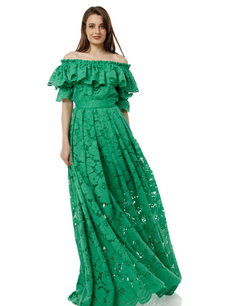 Rochie lungă din dantelă de bumbac JADE